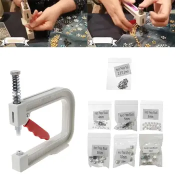 

1 Set Manual Beading Machine Clothes Cap Pearl Bead Rivet Craft For DIY Repair Lace Knit Hat Hair Tools