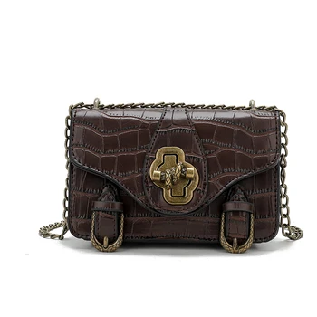 

Fashion Chain Crocodile Pattern Shoulder Bag Women Buckle Chain Shoulder Bags For Women 2020 Crossbody