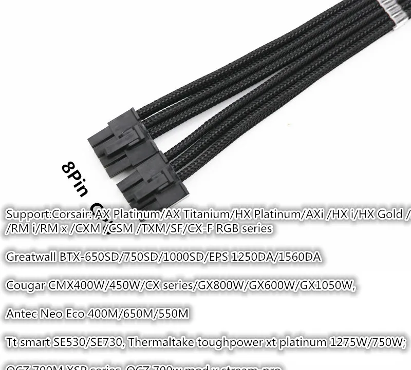 Cpu Dupla Modular de 8pin para Mini 12pin Nvidia Geforce Rtx 30 Séries Cabo da Fonte de Alimentação com Pentes Livres Cabos de computador e conectores - Imagem 2