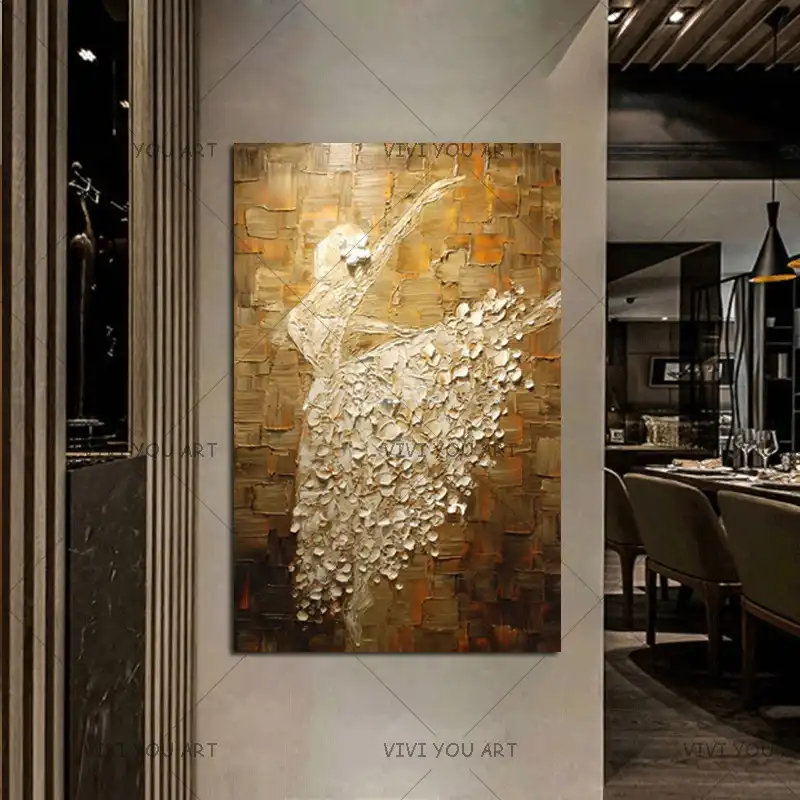 Hecho A Mano Pinturas Ballet Cuadros De Bailarines Pintado A Mano