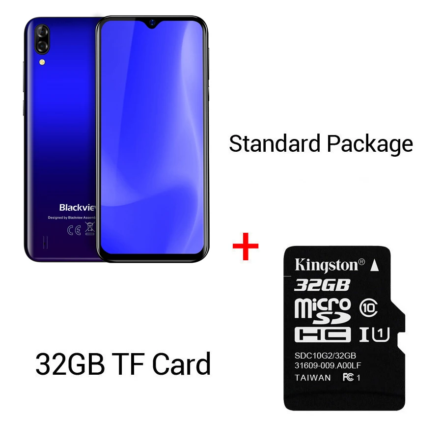 Blue N 32GB TF Card Blackview A60 1 ГБ ОЗУ 16 Гб ПЗУ 6," 19,2: 9 экран MT6580A/WA четырехъядерный 13,0 МП Двойная камера заднего вида 3g мобильный телефон - Цвет: Blue N 32GB TF Card