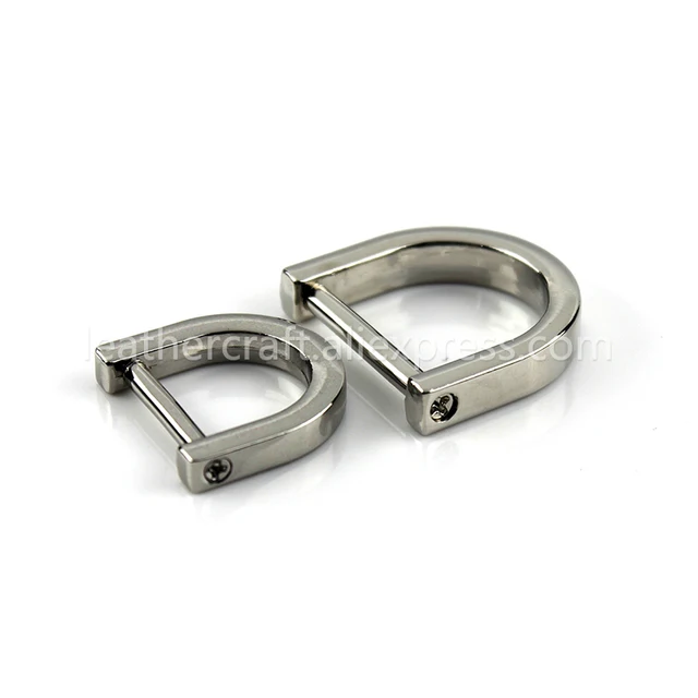 1pcs Metal Detachable removable open screw D Ring buckle shackle clasp for Leather Craft Bag strap belt handle shoulder webbing silver