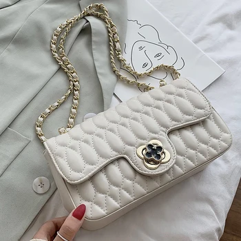 

Diamond Plaid Leather Crossbody Bags for Women Small Chain 2020 Summer Elegant Shoulder Handbags Female Cross Body Bag Channels