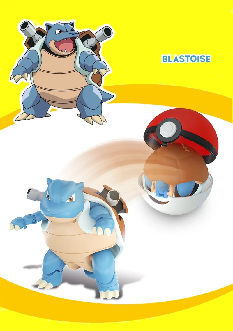 Genuine Pokemon Box Set Pocket Monster Pokeball Deformation Toys Pikachu Venusaur Charizard Gyarados Mewtwo Anime Figure Model