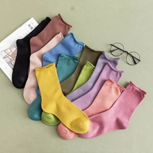 Модные носки, одноцветные, удобные женские носки, зима, новые трендовые, дышащие, дезодорирующие, женские носки