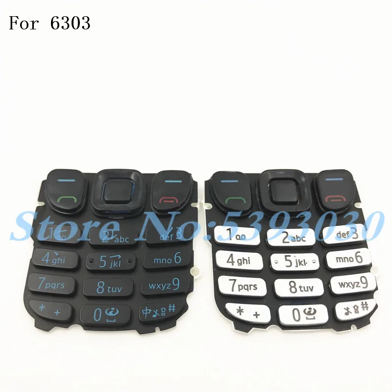 Кнопки клавиатуры на английском языке для Nokia 6303 6303c черный/белый | Мобильные