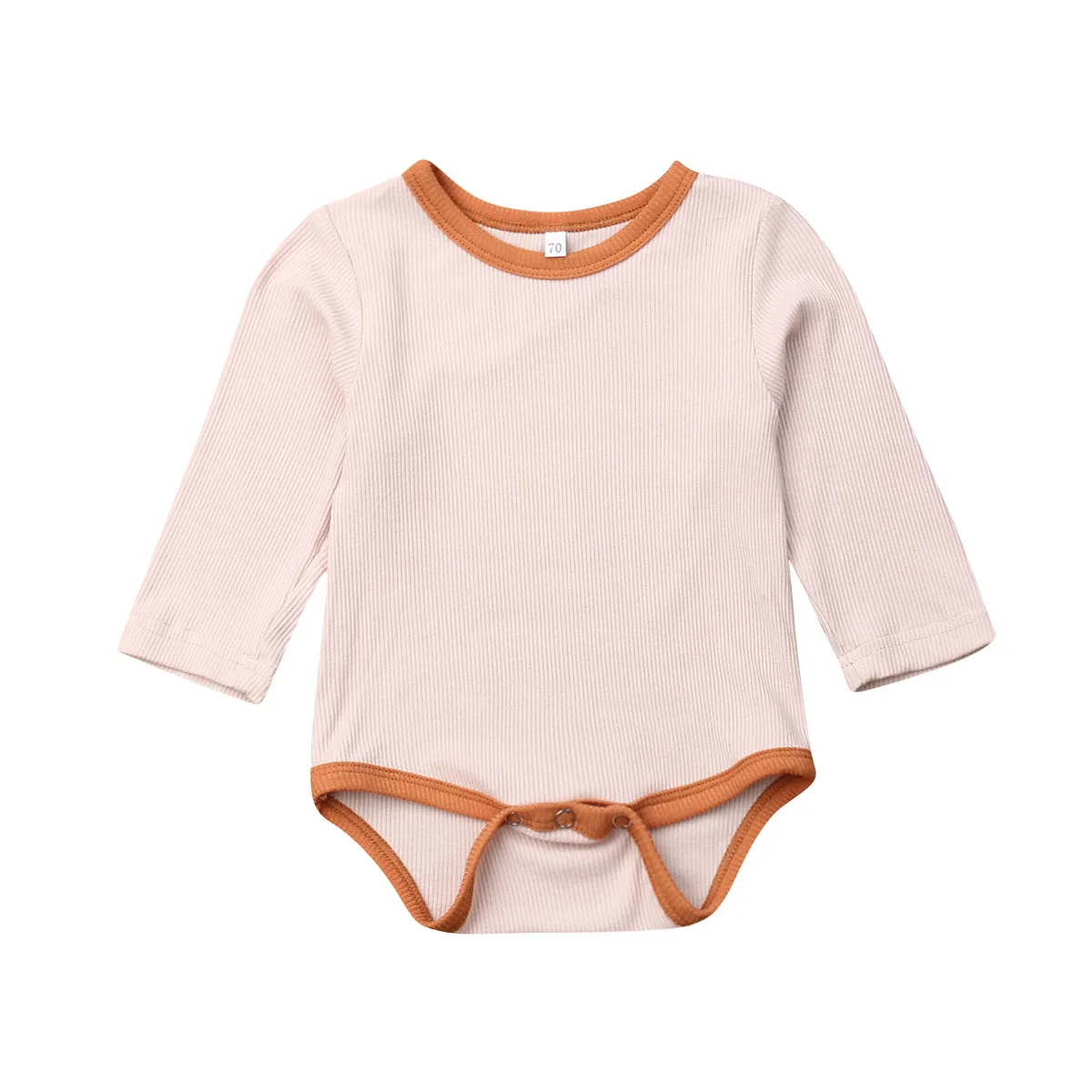 Брендовая одежда для новорожденных, для маленьких мальчиков с длинными рукавами для маленьких девочек, боди, комбинезон для новорожденных Карамельный цвет Хлопковая одежда для малышей, осенняя одежда - Цвет: Розовый