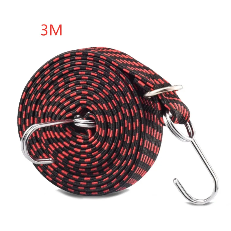 Corde elastiche con ganci 1M/2M/3M corde elastiche Extra lunghe corde  elastiche per bagagli pesanti cinghie elastiche in gomma piatta - AliExpress