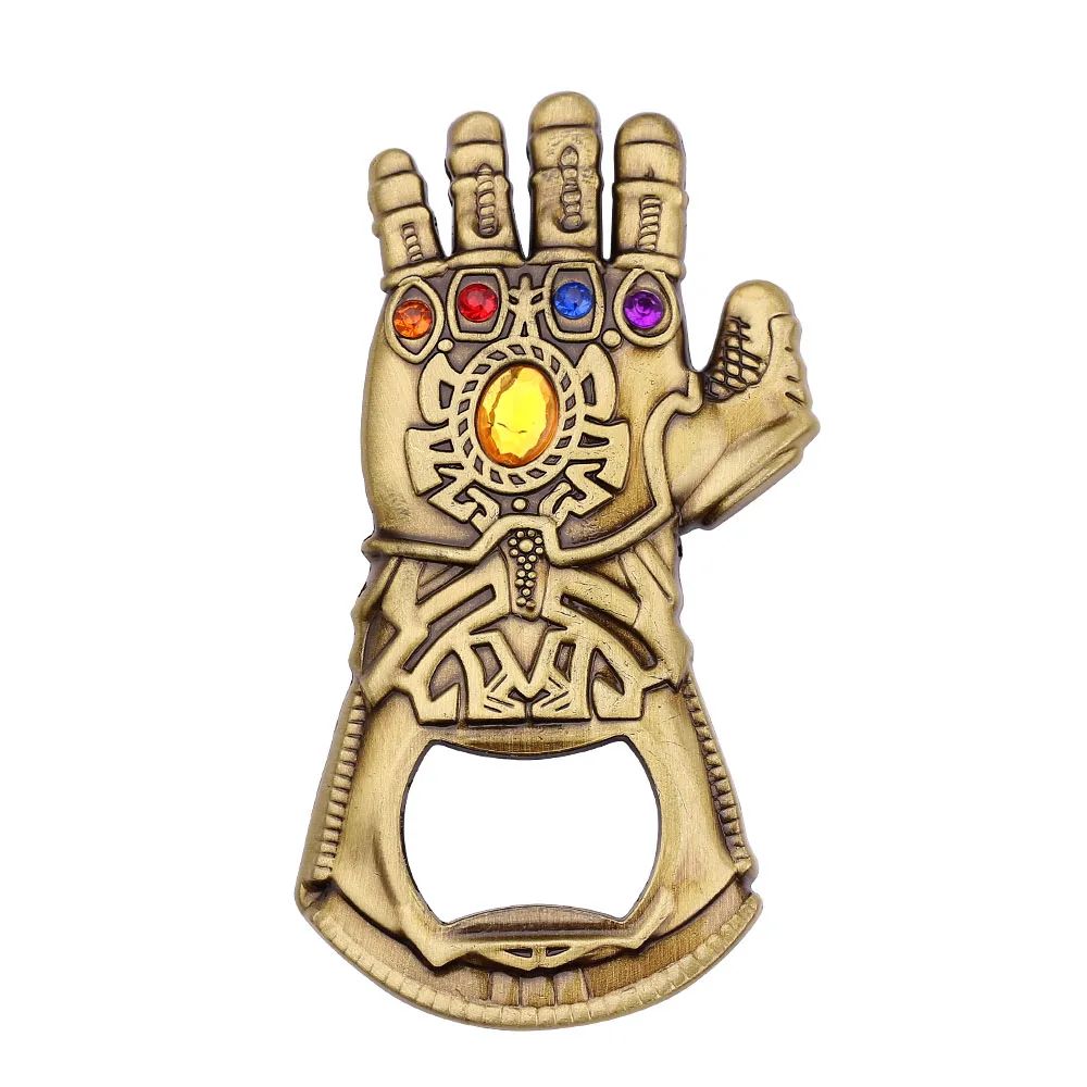 Мстители 4 Infinity War Thanos Infinite power перчатки Gauntlet пивные брелки с открывалкой для бутылок мужские вечерние болельщики аксессуары брелок - Цвет: Gold