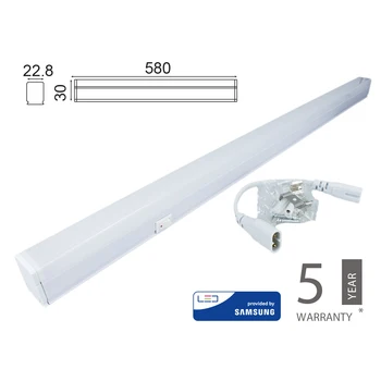 

V-TAC TL95060N ceiling light tube Led T5 60cm 7W neutral 4000K linear Raccordabile extendable Chip Smd samsung SKU-693