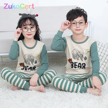 

Kids Children Pajamas Girls Boys Sleepwear Nightwear Baby Infant Clothes All Cotton Pajamas SetS For 5-13 Years