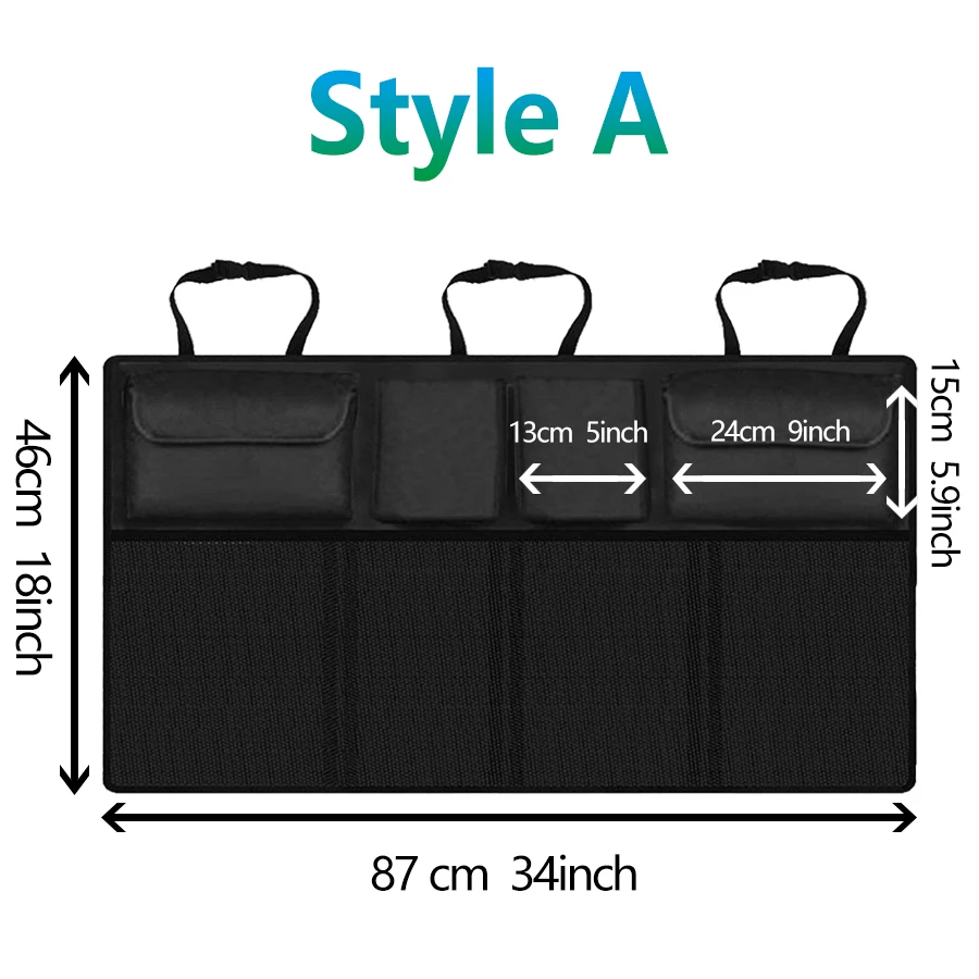 Органайзер на заднее сиденье автомобиля, сумка для хранения автомобиля, универсальный органайзер для багажника, ткань Оксфорд, высокая емкость, для укладки, для хранения в доступ к машине
