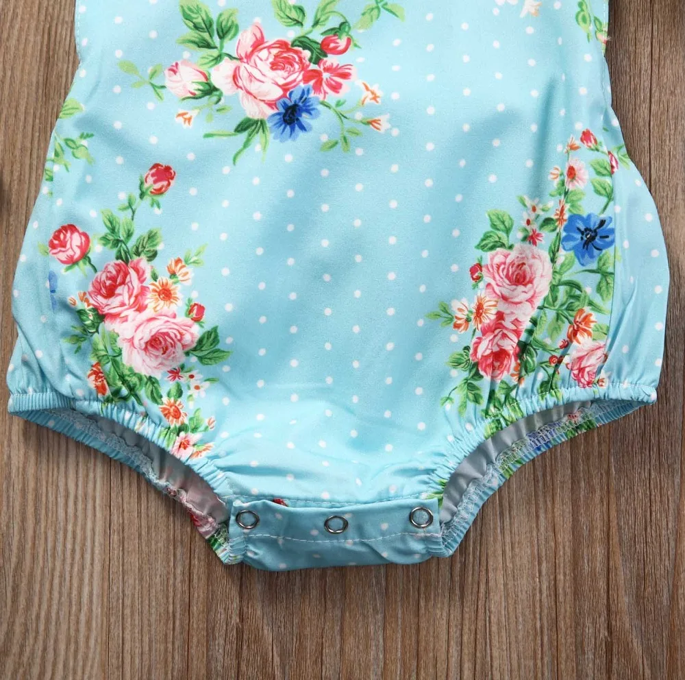 2020 Newborn Toddler Baby Girls Bodysuits Jumpsuit Ruffles Sleeveless Floral Sunsuit Baby Girls Clothes Summer Infant Outfits customised baby bodysuits