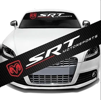 

For SRT Front Window Windshield Carbon Fiber Vinyl Banner Decal Sticker