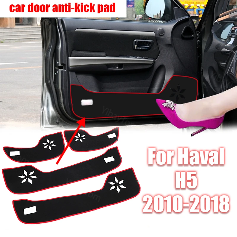 

Protection Polyester Carpet Decal Protective Mat Car Door Anti Kick Pad Sticker for Haval H5 2010-2018 Accessories
