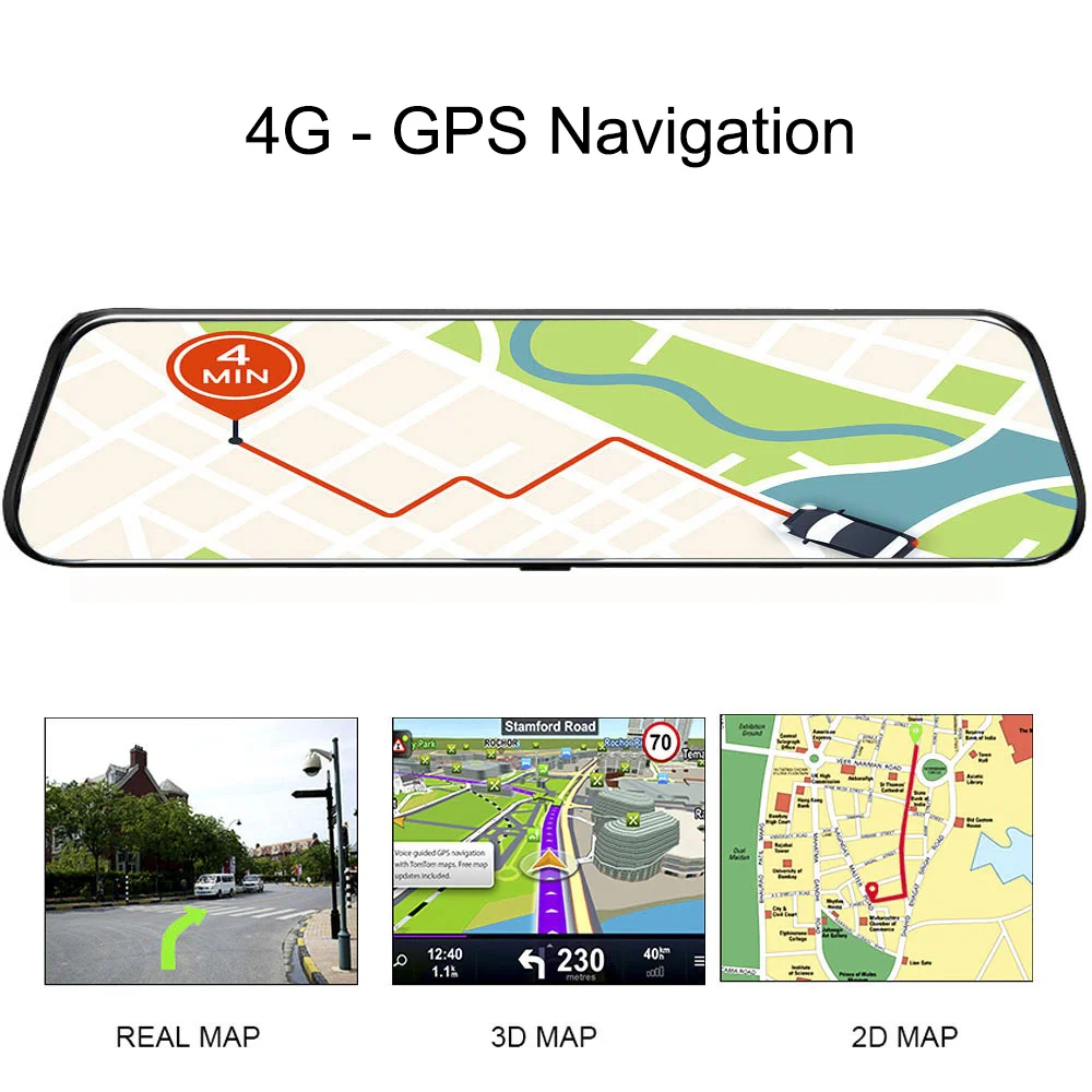  New 12 Inch 4G ADAS Android Car DVR Camera Streaming Rear View Mirror 1080P WiFi GPS Dash Cam Regis