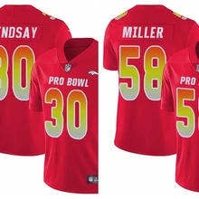 Денвер женский мужской Молодежный фон Миллер Филлип Линдсей ограниченная Футбольная Футболка Бронкос красный AFC Pro Bowl