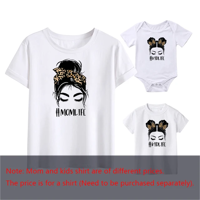 Mother Kids Fashion Baby Girl Clothes Mom Life Mother And Daughter Matching Outfits Summer Mother And Kids T Shirt Short Sleeve life2 White