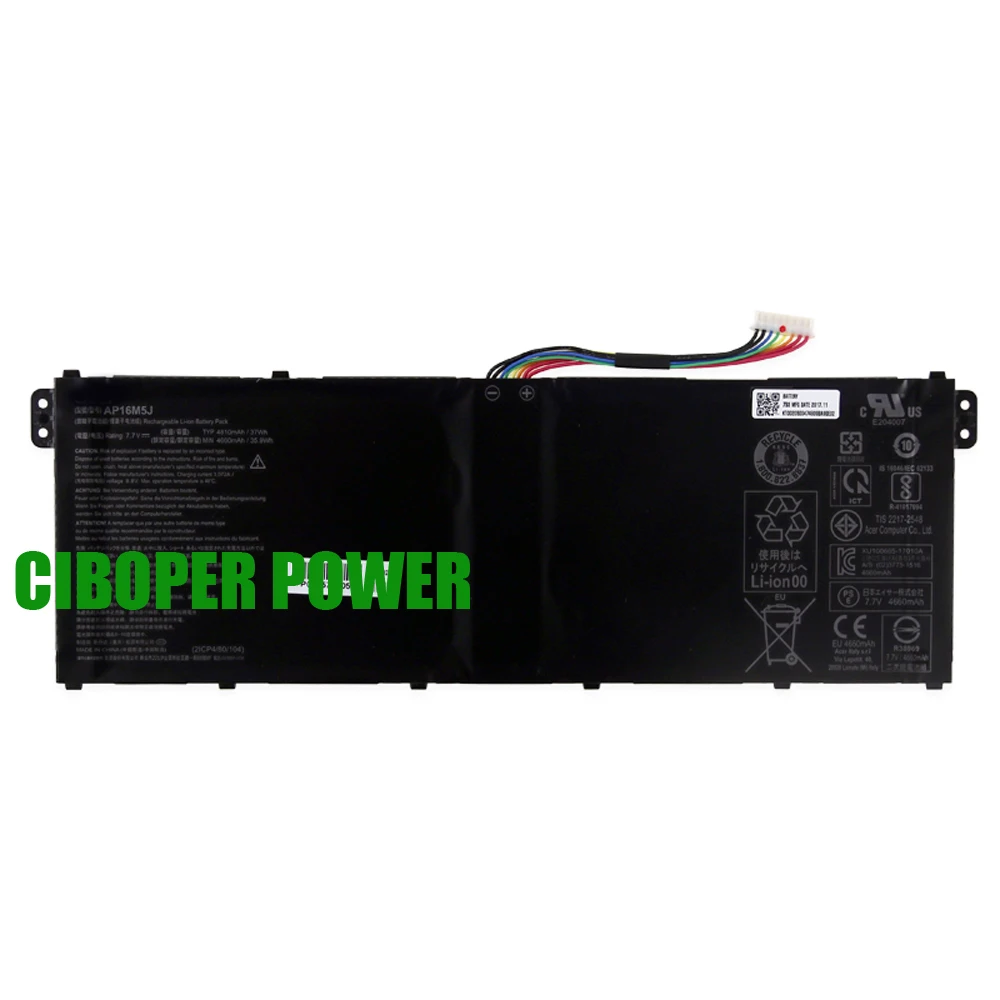Bateria para Laptop de Qualidade Genuína Ap16m5j 7.7v 4660mah 37wh - Imagem 2