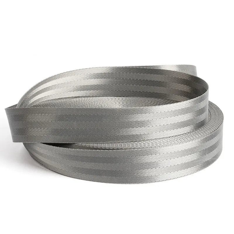 8M 1mm Thick 20-50mm Silver Gray Polyester Nylon Webbing Tape DIY Manual Children Safety Seat Backpack Pet Strap Belt Crafts nylon webbing nylon webbing tape polyester webbing ribbon