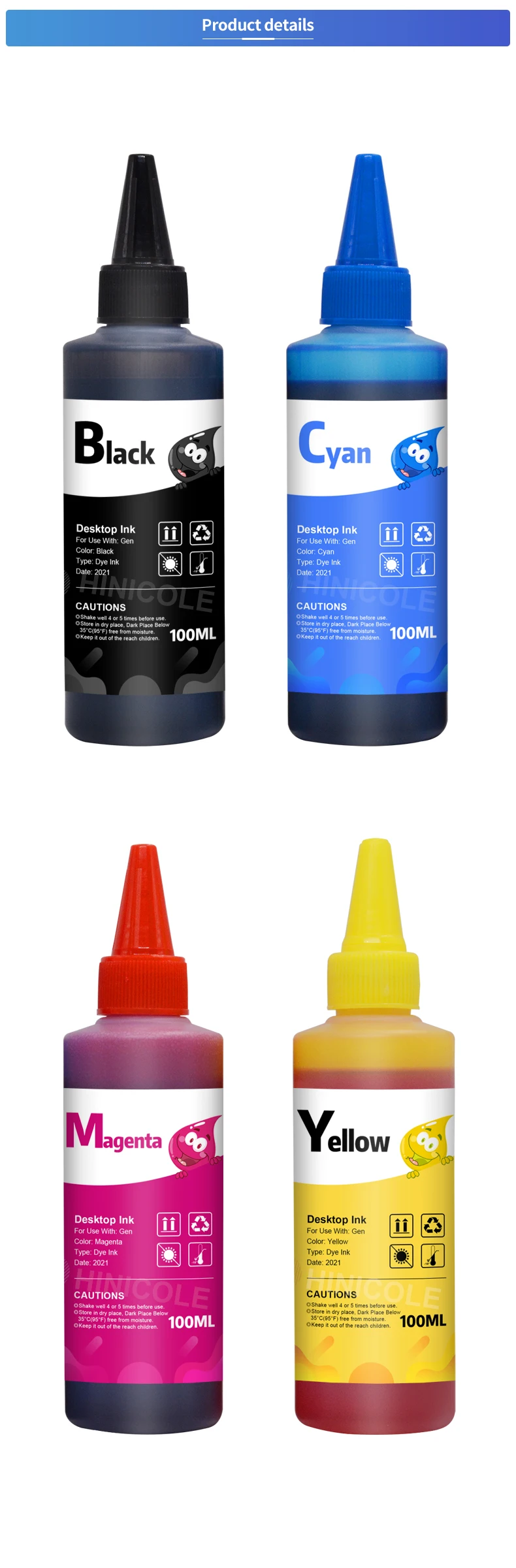 Canon, HP, impressora jato de tinta Brother, cartucho CISS, 100ml