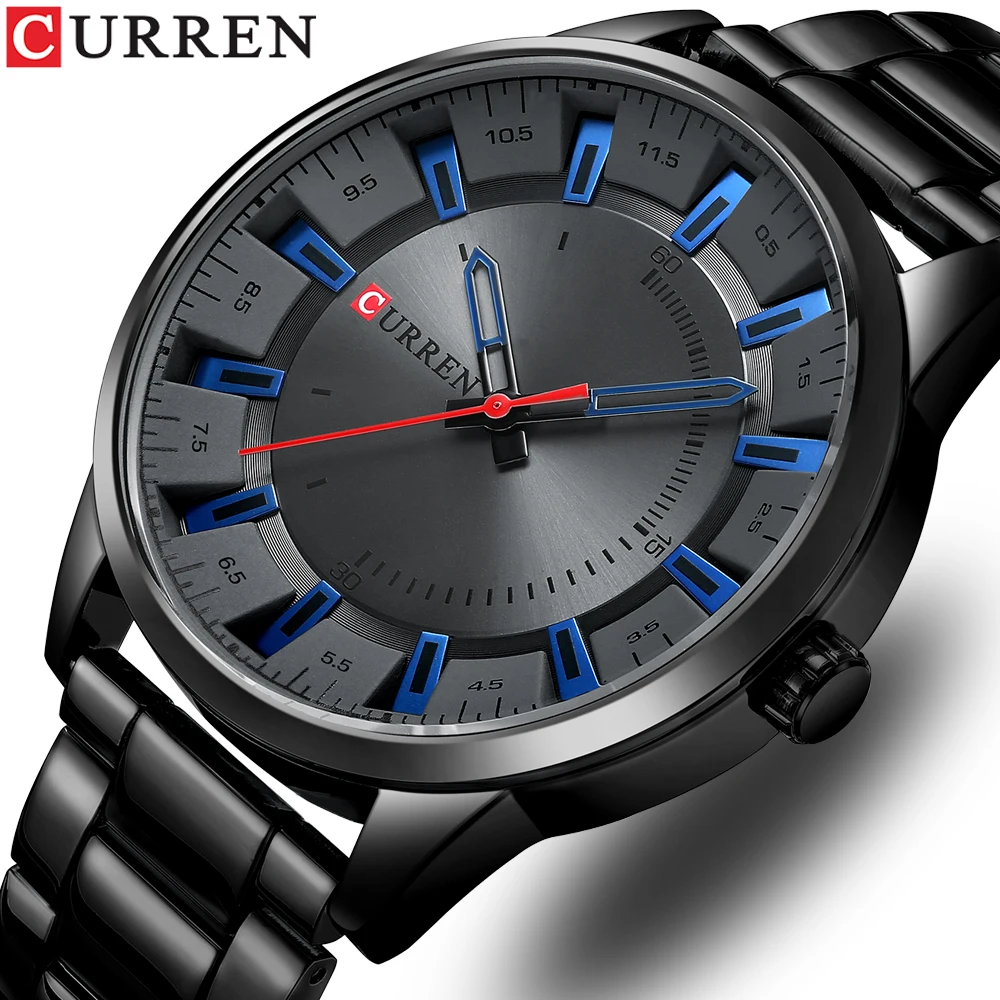 CURREN новые модные простые Стильные мужские часы кварцевые наручные из