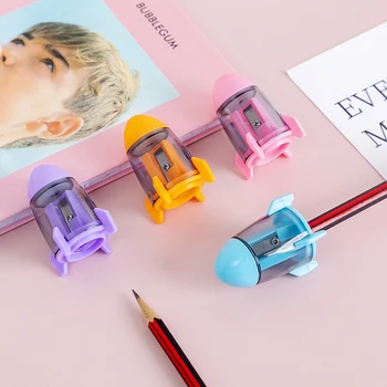 

1pc Kids Cartoon Sharpener Dual-Hole Whale Sharpener Cute Plastic Rocket Sharpener Small Pencil Sharpener Manual Sharpener