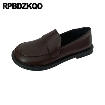 

round toe brown 2019 women ladies chinese casual designer slip on shallow cheap shoes china spring autumn loafers black flats