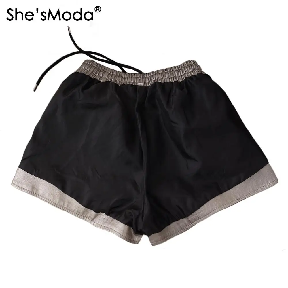 She'sModa, матовые, золотые, из искусственной кожи, женские прямые шорты с карманом