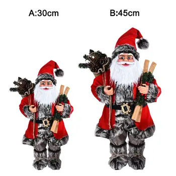 

Innovative Christmas Santa Claus Figurine Doll in Red Robe Ornament for Home Mall Decor