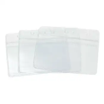 

10pcs Transparent Plastic Badge Work Card Pvc Soft Transparent Work Card Holder Protector Cover Photocard Holder Desk Accessory