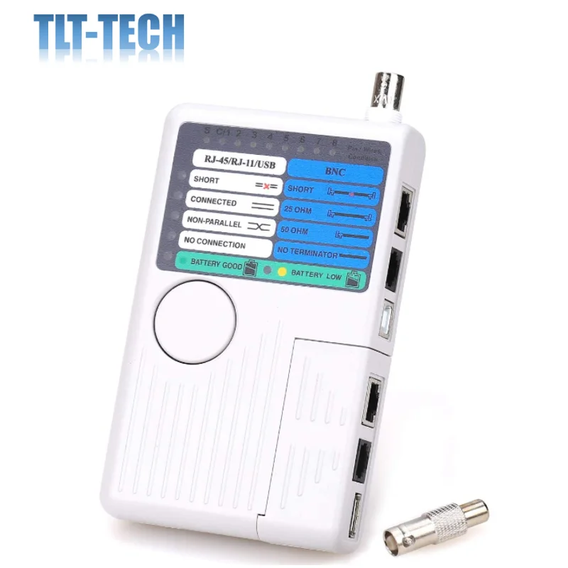 

4-in-1 Network Cable Tester Remote RJ11 RJ45 USB BNC Phone Cable Tester Meter