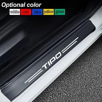 

Car Accessories Door Sill Scuff Plate Guards Carbon Fiber Protector Stickers For fiat TIPO punto palio bravo doblo Car Styling
