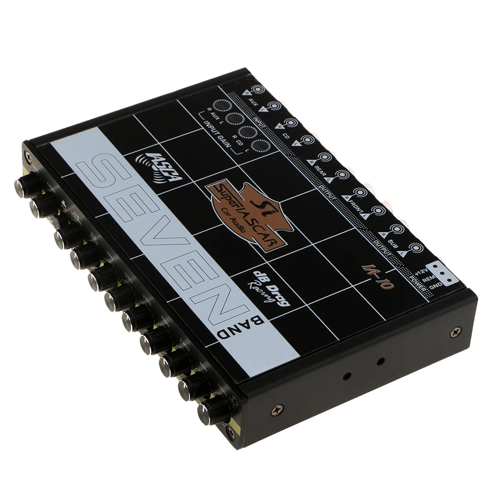 Easy Install Safety EQ7 Car Audio Equalizer EQ Front Rear Output 10-14.4V