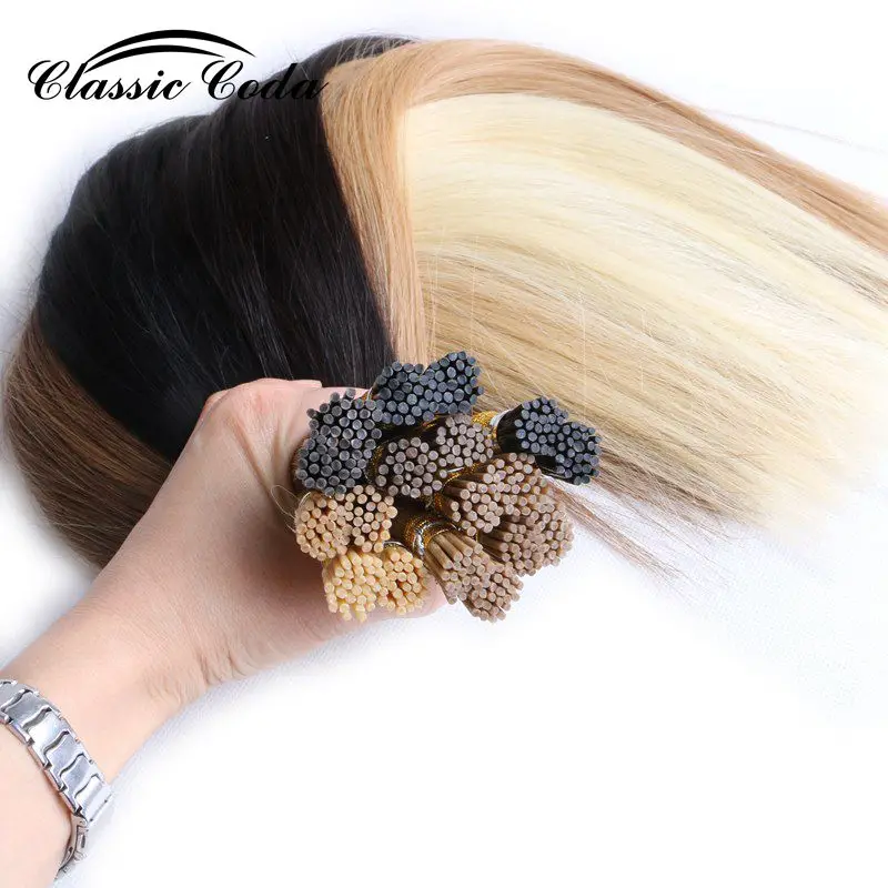 Classic Coda 1g/s 20&rdquo; Full Cuticle Remy Human Hair Extensions Pre Bonded Keratin I Tip Hair 50g/pack