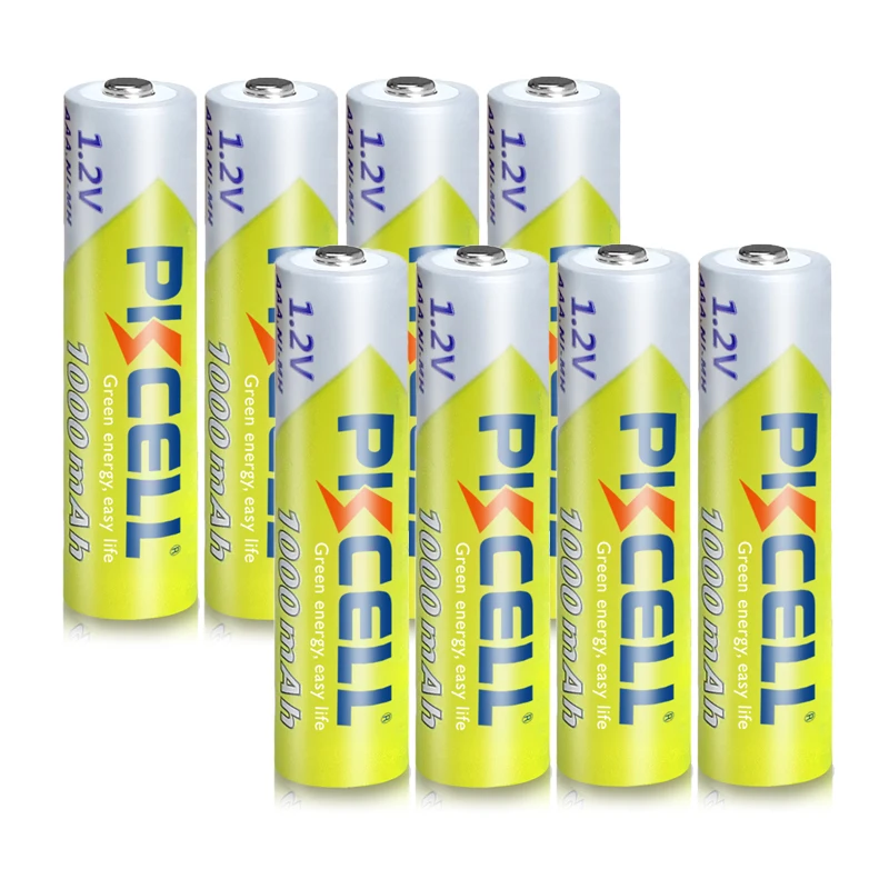 8Pcs PKCELL AAA Battery 1.2V Ni-MH AAA Rechargeable Battery 1000MAH Batteries 3A Bateria Baterias with 2PC AAA/AA Battery Holder 3