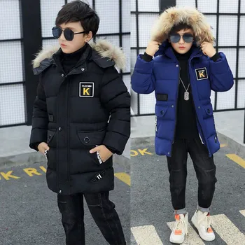 

Minus 30 Degrees Winter Down Coat for Boys 4 6 8 10 12 13 15 Years Teenager Puffer Coat Child Warm Long Parka Kid Hooded Jacket