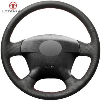 

LQTENLEO Black Artificial Leather DIY Car Steering Wheel Cover for Honda Civic 2000-2005 Civic Hybrid 2003 Stream 2001
