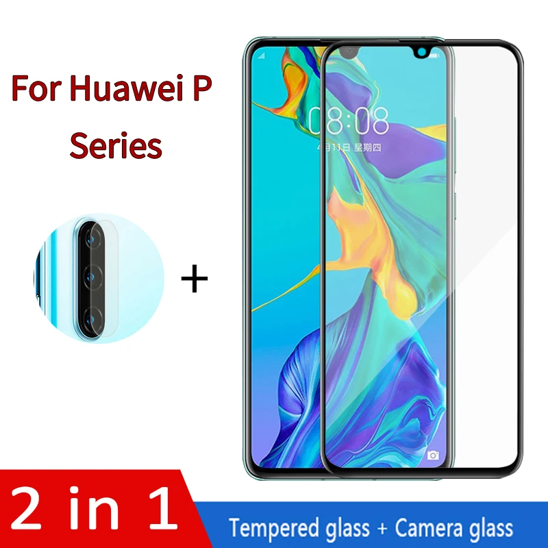 Закаленное стекло 2 в 1 для Huawei P10 P20 P30 Pro Plus Lite пленка объектива камеры защитное