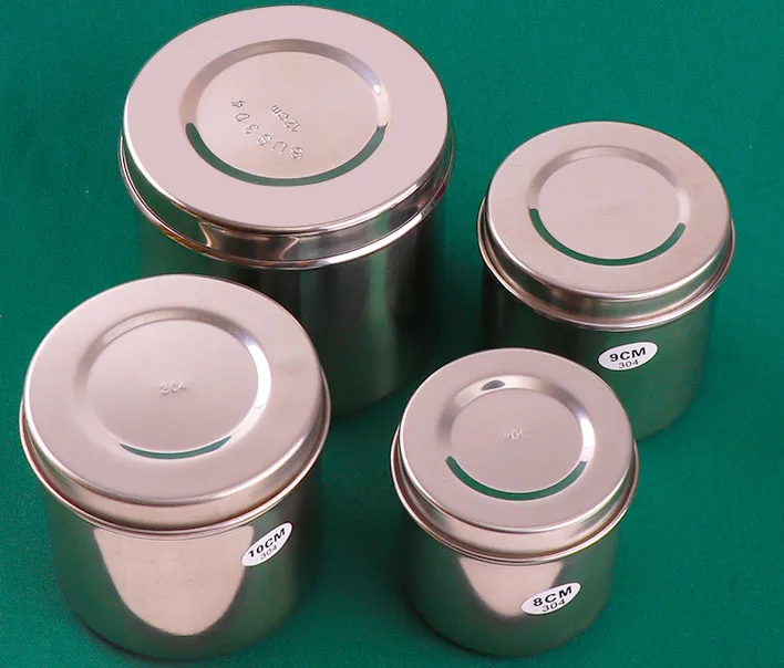 Cilindro de Álcool Inoxidável Desinfecção Algodão Bola Recipiente Gaze Pomada Copo Engrossado Anti-iodo Cosméticos Dressi 304 Aço 1 Instrumentos p pálpebra