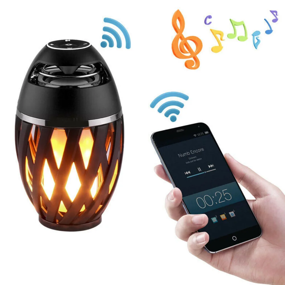 

Wireless Bluetooth LED Flame Light Speaker Portable Outdoors Loud Speakers Player with LED Flickers Lights for IOS/Android