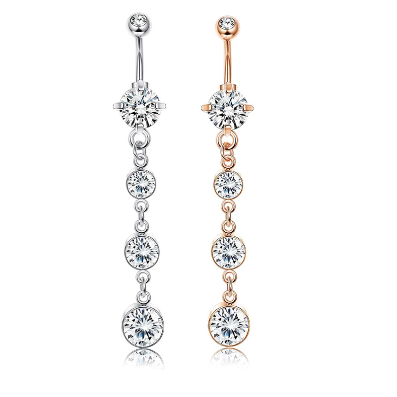 1pc silver Belly Button Rings 8 Styles Surgical Steel Navel Piercing Opal Dangled 14g Woman Body Jewelry Barbell Drop Ombligo - Окраска металла: 463