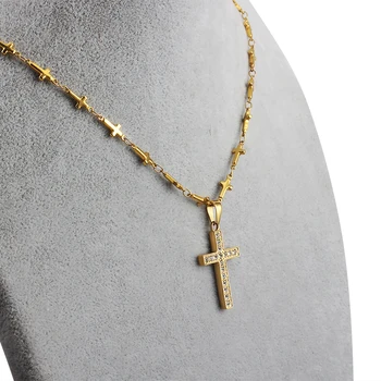 

Factory custom religious jewelry stainless steel cross necklace fashion hip hop men and women accessories Jesus Pendant Necklace