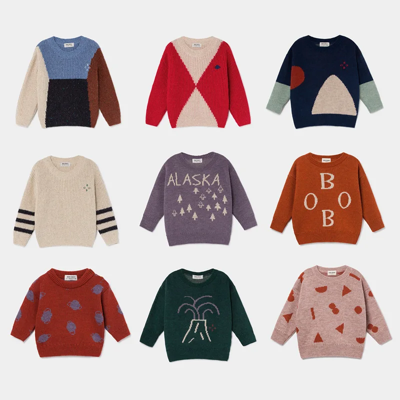 19BC/детский вязаный свитер штаны материал вулкан жаккард Новинка трикотажная