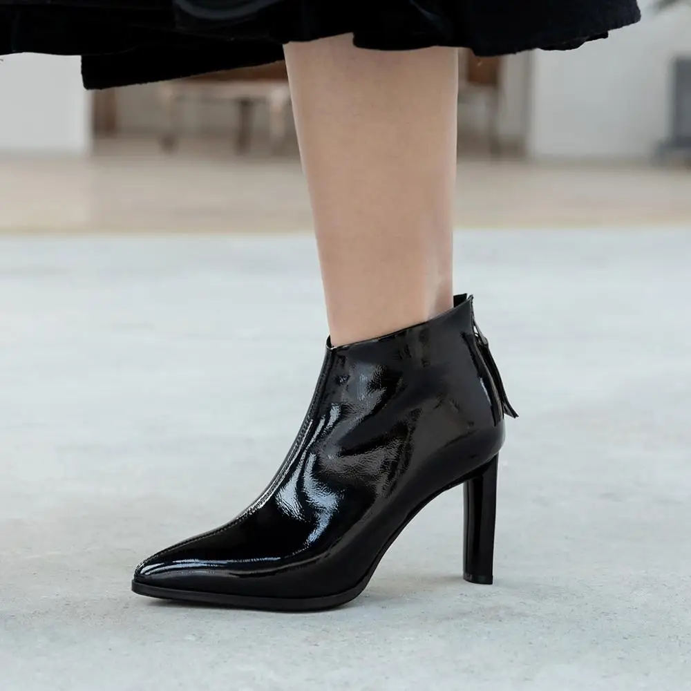 

Women Pumps Genuine Leather spring footwear Pointed Toe Breathable Heels Loafers A96727