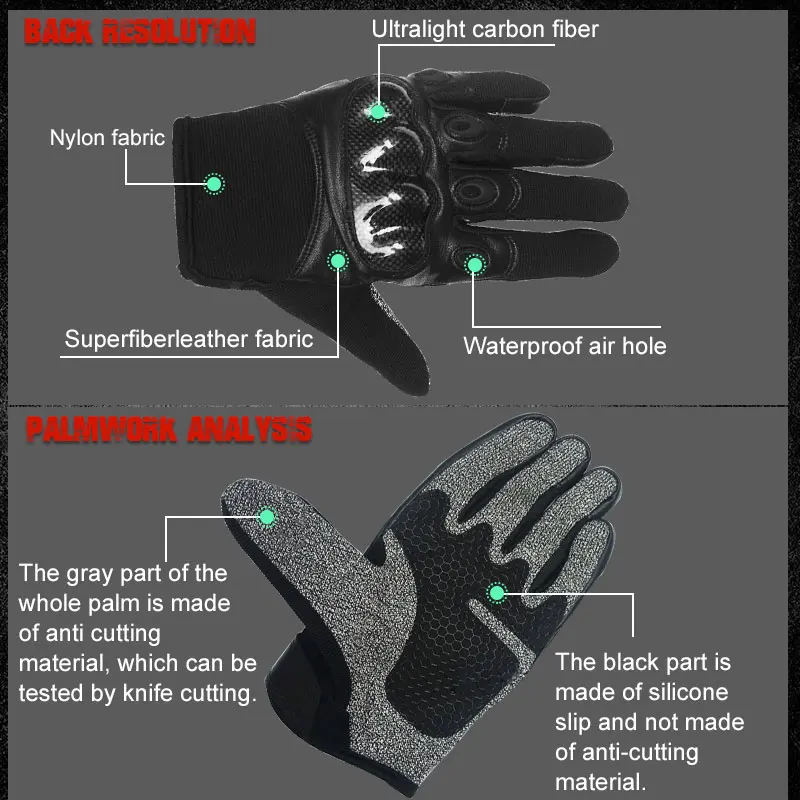 Moto rcycle перчатки анти-резка тактические перчатки guantes para moto invierno охотничьи перчатки устойчивые к порезам перчатки gant moto