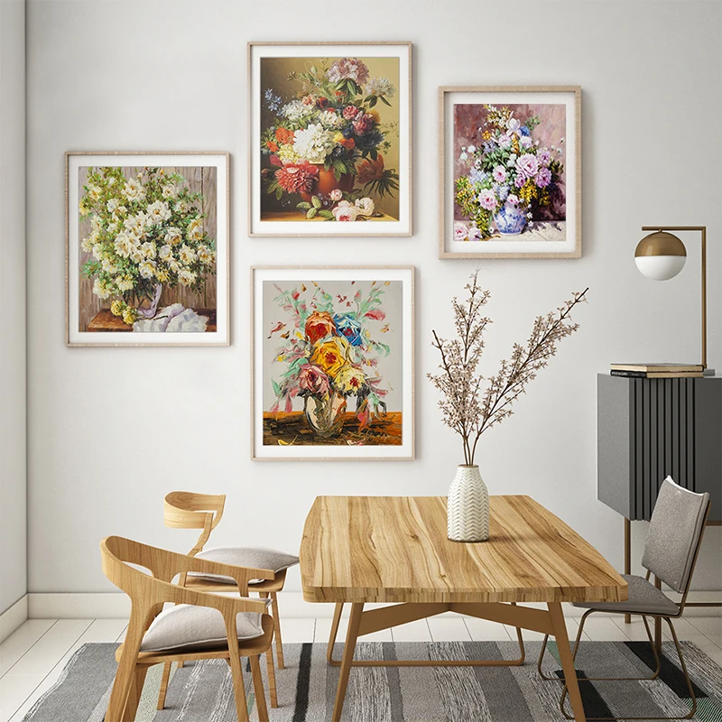 

Abstract Texture Vase Flower Handmade Oil Painting Canvas Wall Art Poster Oil Paintings Canvas Art Home Decoration Wall Pictures