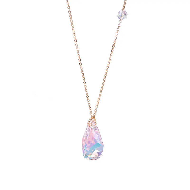 Helix кулон ожерелье Красочный бусины кристаллы от Swarovski для женщин Свадебные DIY ювелирные изделия золото серебро цвет цепи воротник