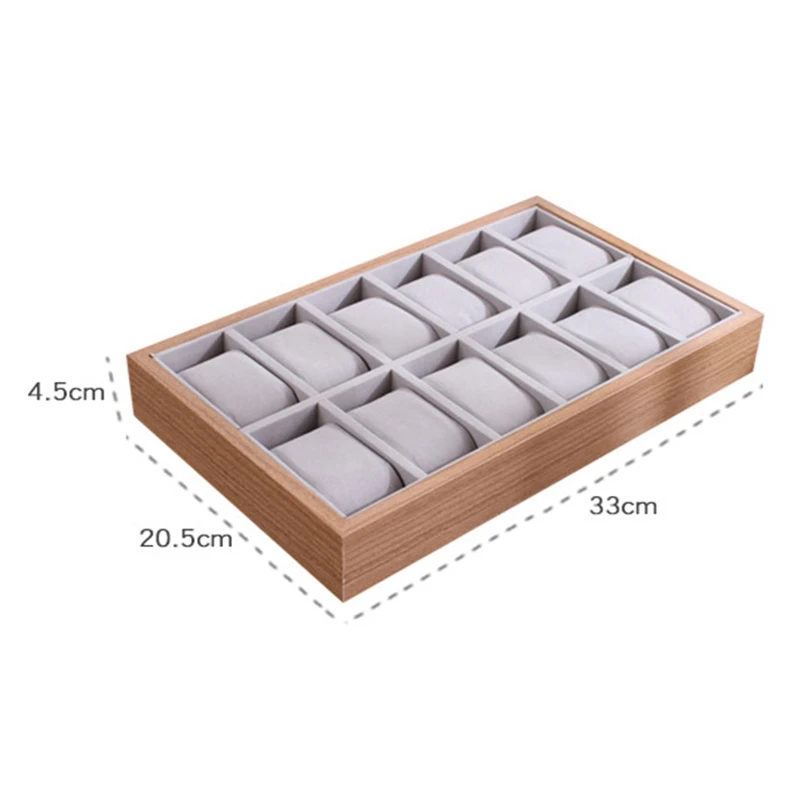 

Pillow Style Jewelry Watch Bracelet Display Tray Box Necklace Earring Container Boxes Case Jewelry Organizer Gift 12 Slots