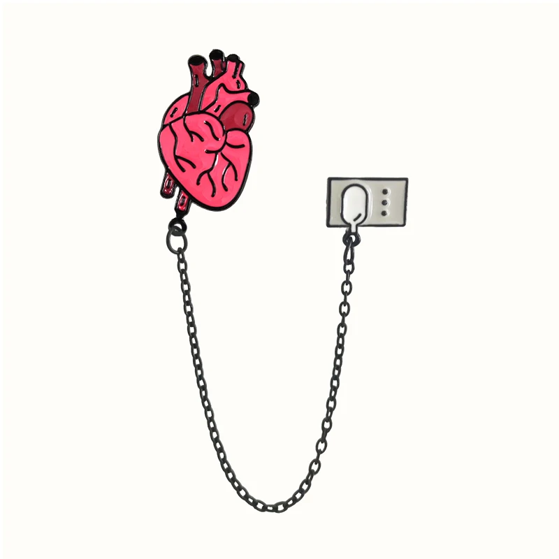 Organ Heart коллекция эмалированная булавка Ван Гог Звездная Ночная волна Вселенная сломанная Hug брошь "Роза" сумка нагрудная булавка бижутерия подарок - Окраска металла: Charging